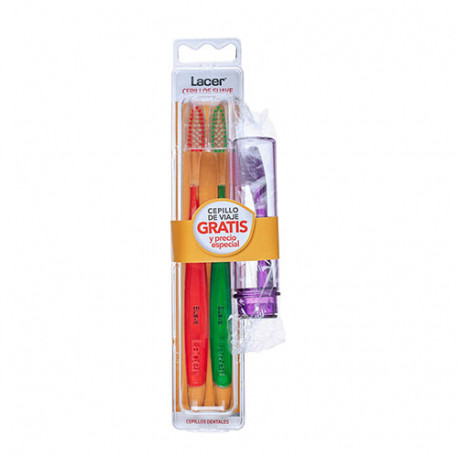 Lacer Cepillo Dental Suave 2 uds + Cepillo de Viaje - Imagen 2
